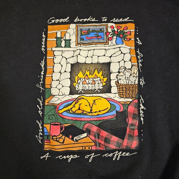 Vintage CottageCore Turtleneck Cozy Print Graphic Sweatshirt - Picture 3 of 10